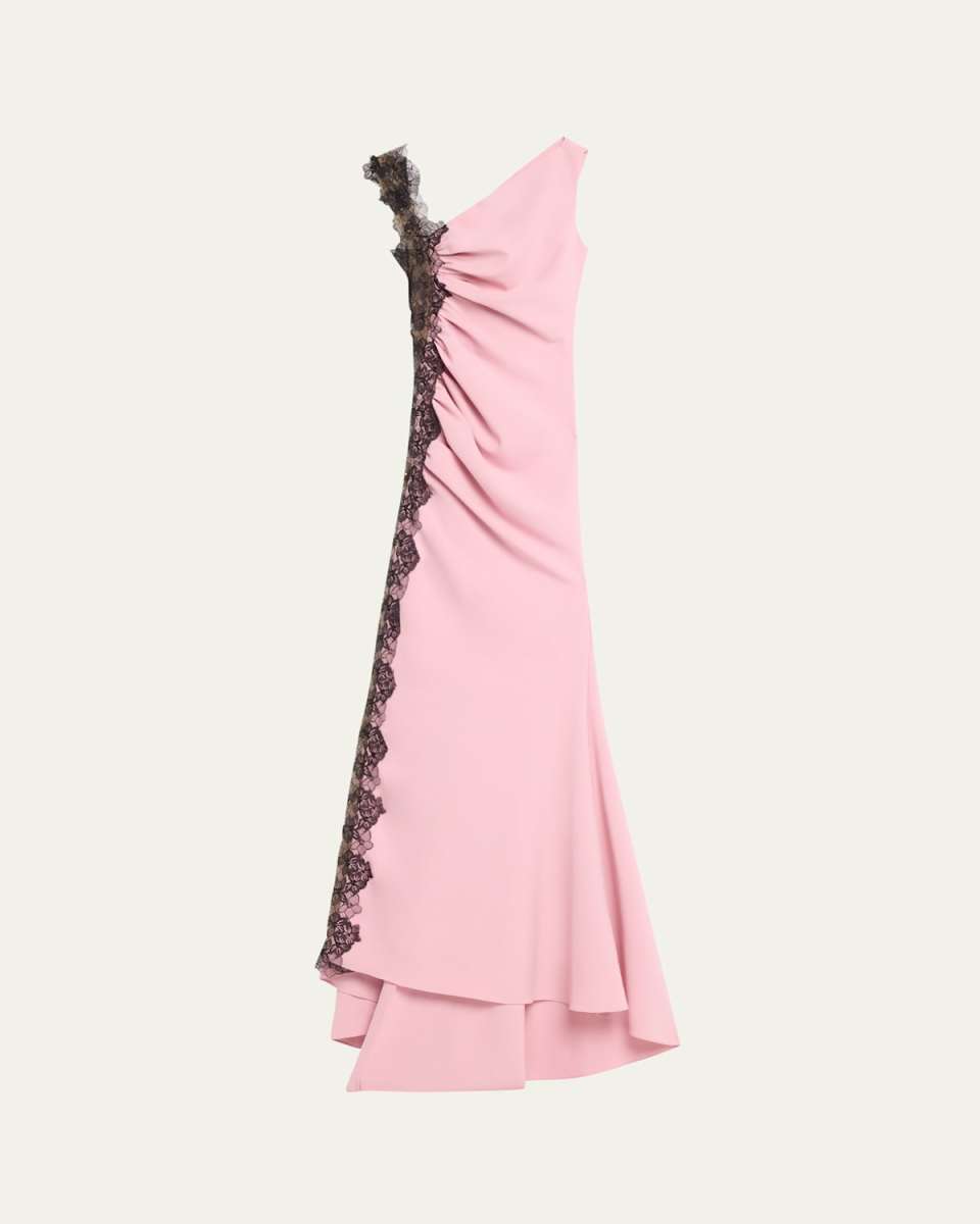 Hannah Lace Crepe Trumpet Gown